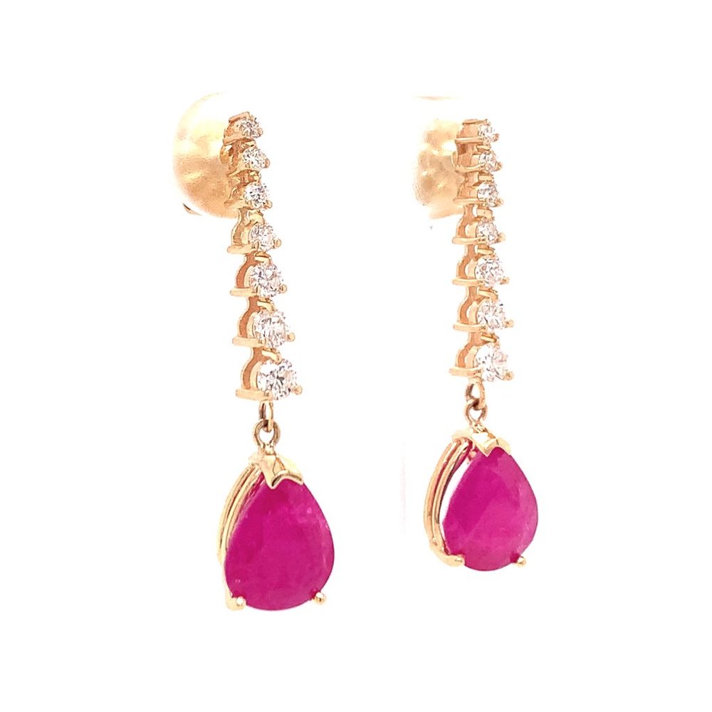 Natural Ruby Diamond Earrings 14k Gold 5.42 TCW Certified $4,950 018662 - Picture 9 of 13